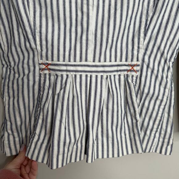 CAbi womens Nautical Ticking Blue and White striped Blazer‎ - Picture 6 of 9